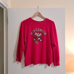 VINTAGE 80s Wisconsin Badgers sweatshirt, red, sz M